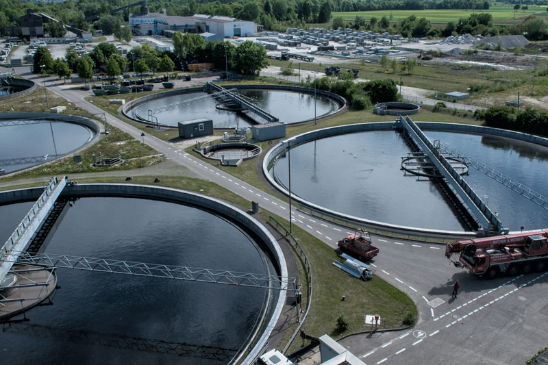 Nachklärbecken der biologischen Reinigung